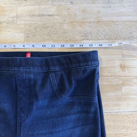 Spanx Jean-ish Capri Crop Jeggings Leggings Shaping Dark Wash 20018R Large EUC - Picture 8 of 12
